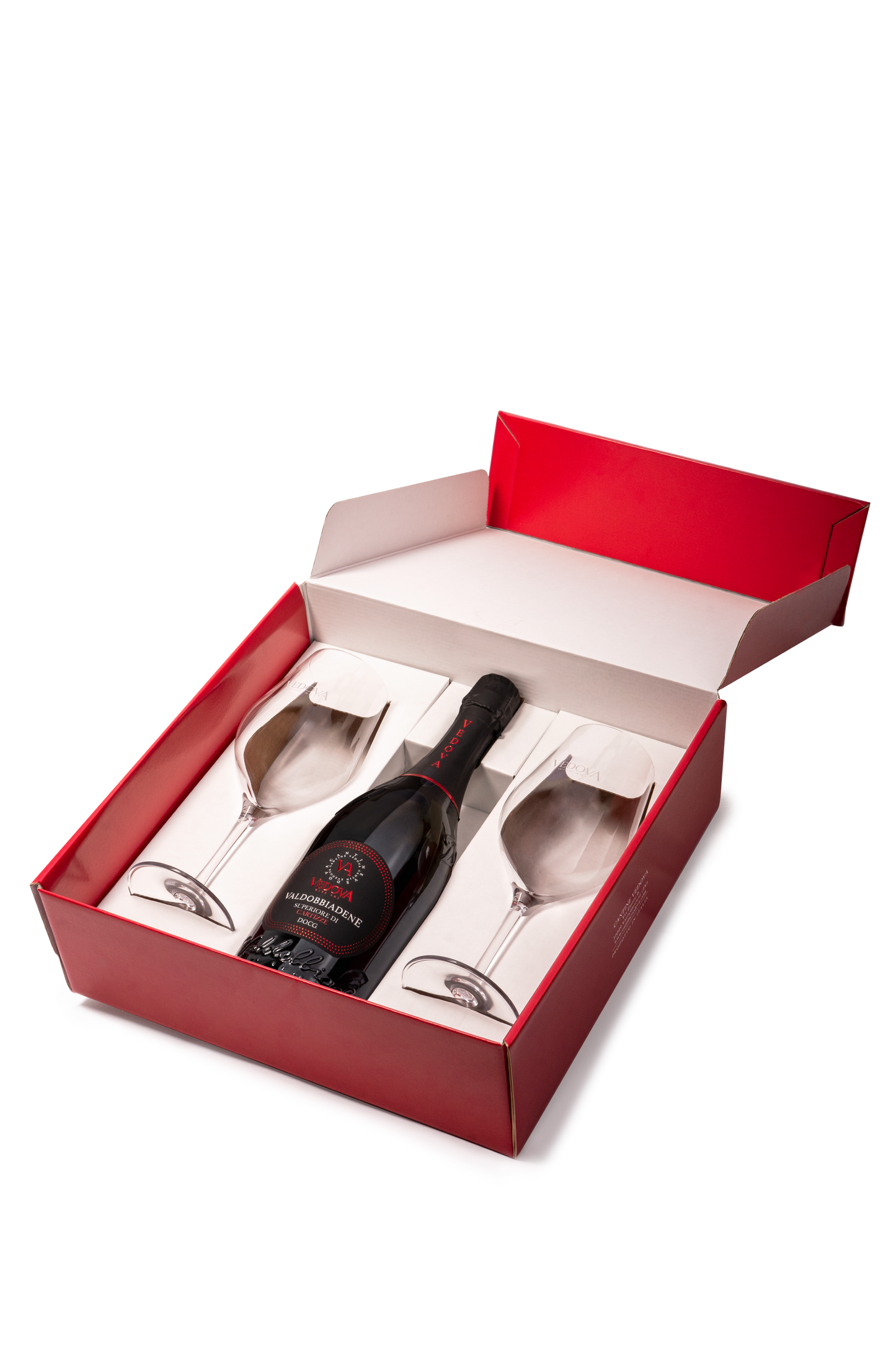 Confezione regalo 1 bottiglia con 2 calici