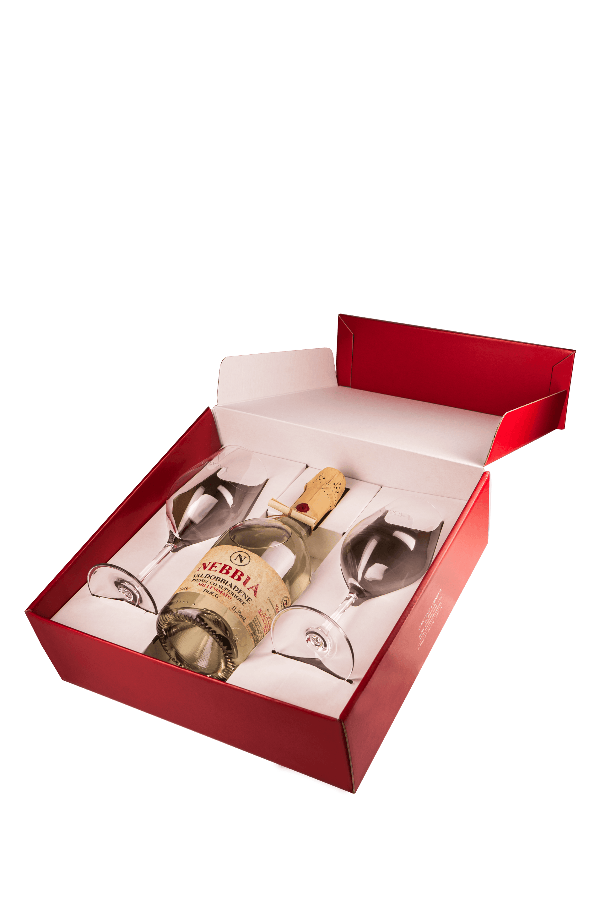 Confezione regalo 1 bottiglia con 2 calici - Vedova Selection